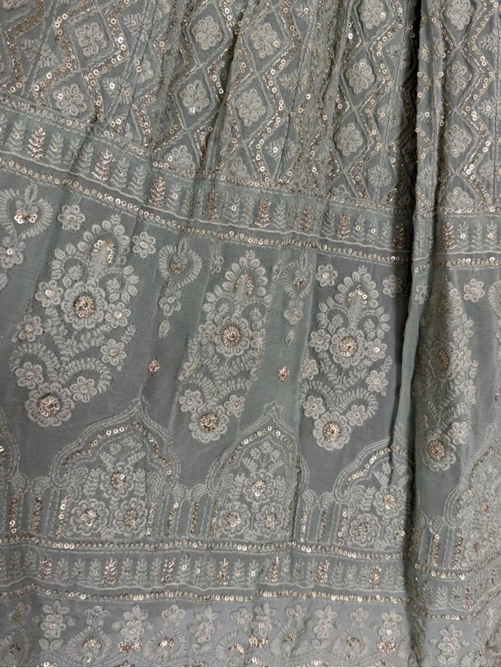 Elegant Sage Green Women’s Lehenga with Matching Dupatta